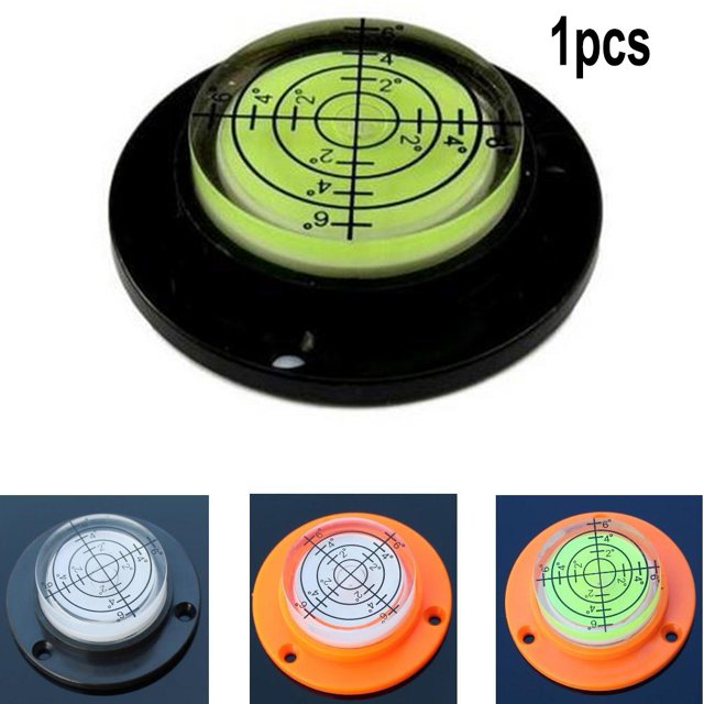 Lefu 50 x 12 mm Niveau à Bulle Noir Angle Clair Mini Niveleur Rond Bullseye