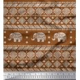 thumbnail image 1 of Soimoi polyester Crepe Fabric Aztec & Tribal Elephant Animal Fabric Prints By Yard 42 Inch Wide, 1 of 3