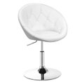 thumbnail image 3 of Patiojoy Modern Swivel Bar Stools Height Adjustable Round Tufted Back Accent Chair White, 3 of 10