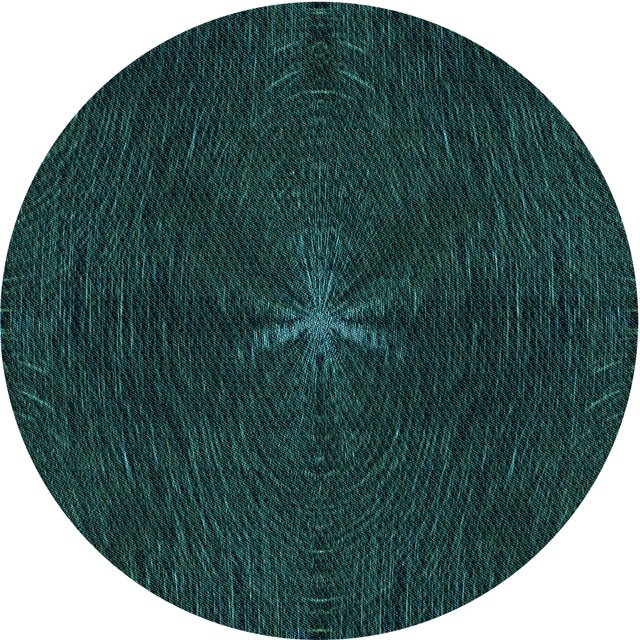 Ahgly Company Machine Washable Indoor Round Transitional Teal Green Area Rugs, 3' Round