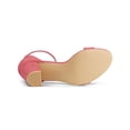 thumbnail image 3 of BLISSFUL STEP Women's Shoes Ankle Strap Block Heel Buckle Open Toe Sandals Watermelon Red 6, 3 of 8