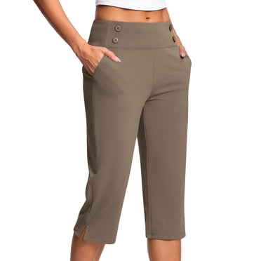 Bocqde Pantalon Capri pour Femmes, Capris d'Été Décontractés à Enfiler pour Femmes avec Poches, Pantalons et Capris Décontractés pour Femmes, Capris pour Dames