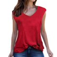 thumbnail image 1 of Plebaso Débardeurs à Col en V pour Femmes Sans Manches T-Shirts Basiques Amples Blouses Tunique Décontractée Légères, 1 of 2