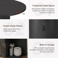 thumbnail image 4 of Hawsaiy 31.5" Round Dining Table for 2 with Sliding Door Storage Base, Space-Saving Waterproof Scratch-Resistant Wood Top, Modern Farmhouse Kitchen Table, Black, 4 of 8