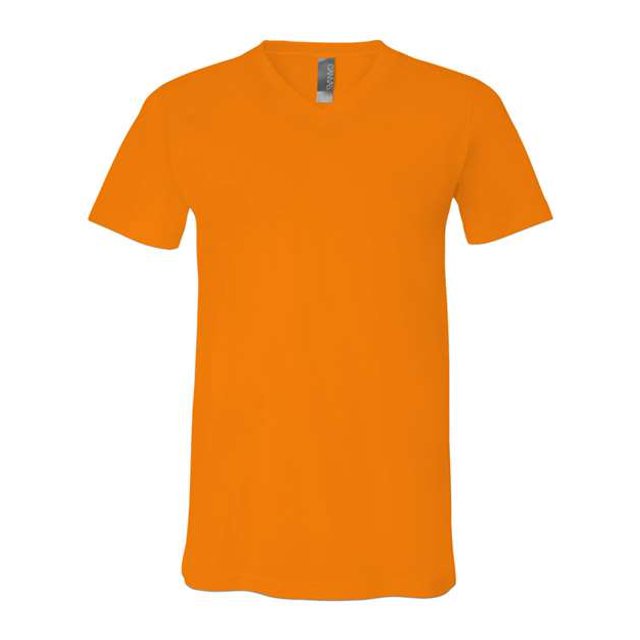 Bella Canvas Mens Jersey V-Neck Tee, S, Orange