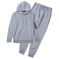 thumbnail image 1 of Kmbangi Men Sports Set, Solid Color Hoodie Zip Tops, Long Loose Pants Suit, 1 of 7