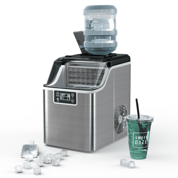 Gymax Portable Ice Maker, 40 lb Capacity, Countertop, Self-Cleaning, Stainless Steel
