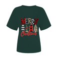 thumbnail image 4 of Haut de Sapin de Noël Femme Décontracté Col Rond Manches Courtes T-shirt Imprimé Sapin de Noël Haut, 4 of 6