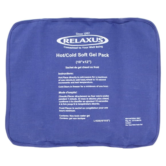 Relaxus - Paquet de Gel Souple Chaud et Froid 10 x 12 Pouces
