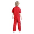 thumbnail image 4 of TOPTIE Combinaison pour Garçon Combinaison de Mécanicien pour Enfant Costume d'Halloween Combinaison à Manches Courtes-Rouge-9/10a, 4 of 7