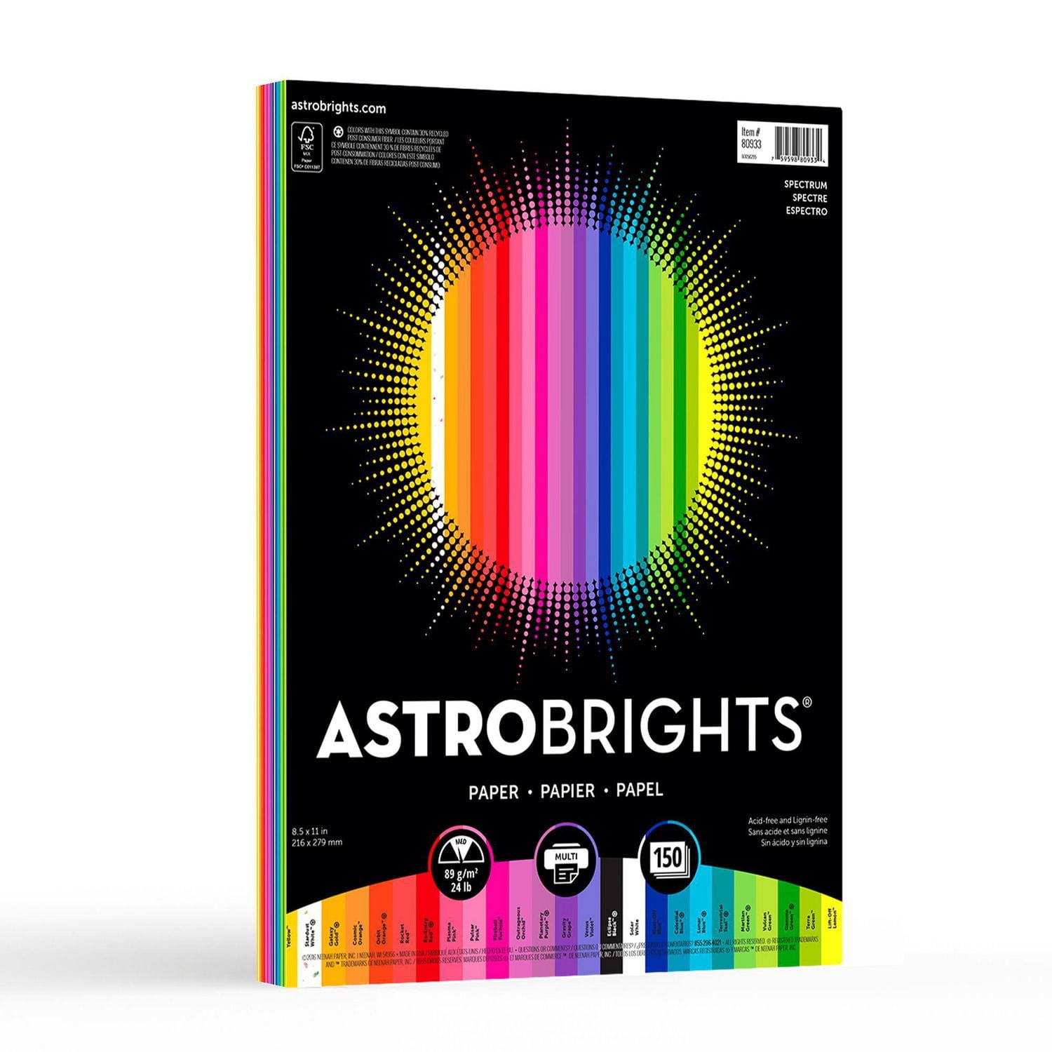Astrobrights "Spectrum" 25-Colour Assorted Paper