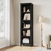 BeesClover 71" Tall Bookshelf with Adjustable Shelves, Narrow Bookcase w/Wooden Legs, Farmhouse Bookcase Wooedn Book Shelf for Living Room Office Apartment