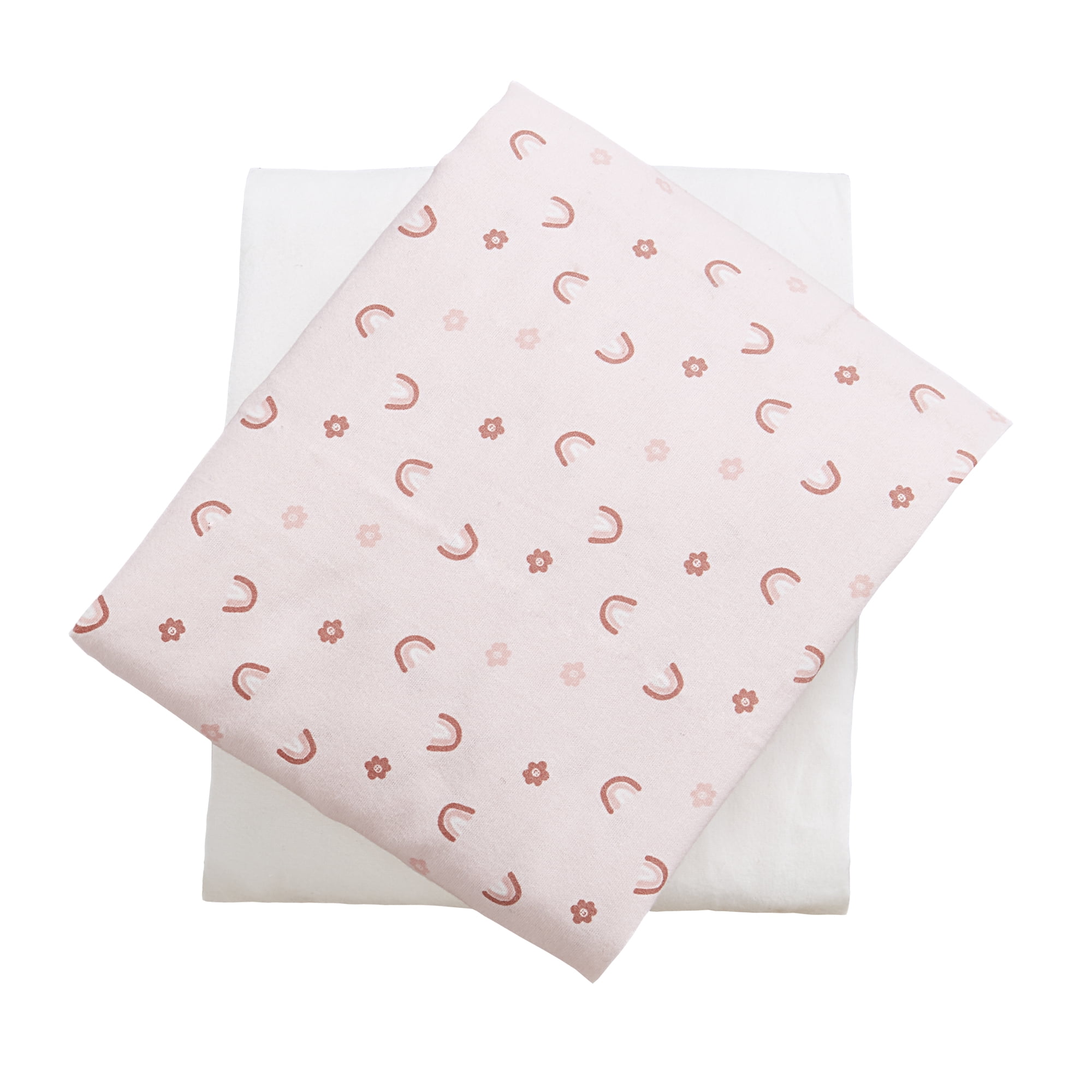 Draps pour lit de bébé en flanelle de coton biologique pour filles George Baby (2 pièces)