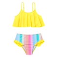 thumbnail image 1 of Girls Swimsuits 2 Piece Beach Tankini Swimsuits Striped Ruffle Beach Bathing Suit 4-5 Years, 1 of 6