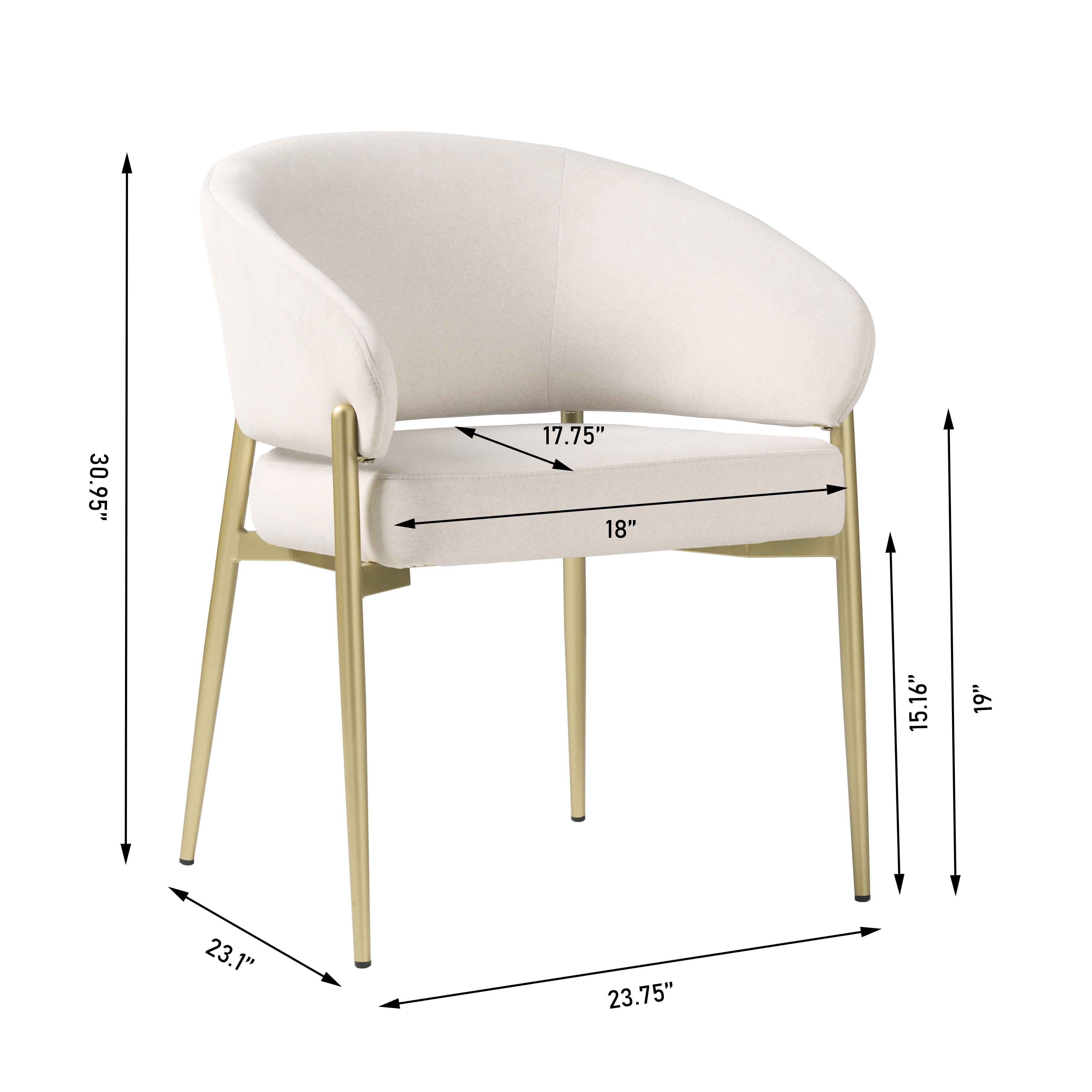 Ensemble de 2 chaises de salle à manger modernes Noble House, revêtues de tissu, pour cuisine, couleur beige