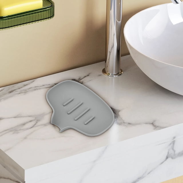 Kbndieu Soap Storage Elliptical Soap Box with Drainage and Guide No Punching No Water Accumulation Soap for Bathroom Home Essentials