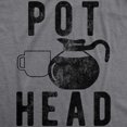 thumbnail image 2 of Mens Pot Head T Shirt Funny Coffee Tee for Guys Caffeine Addicted Sarcastic Cool (Dark Heather Grey) - M, 2 of 4