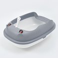 thumbnail image 4 of GROWTH TANK Cat Litter Box Cat Potty Pan Detachable Frame Potty Toilet Easy to Clean Gray L, 4 of 9