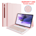 thumbnail image 1 of For Samsung Galaxy S7 FE Keyboard Case Full Cover For Galaxy Tab S8 S7 Plus Ultra S6 Lite A8 Tablet Protection Case Keyboard Spanish Pink A8 10.5 inch, 1 of 6