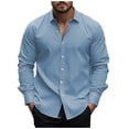 thumbnail image 2 of Gspmoly Chemise pour Homme, Chemise Haut Imprimée à Col à Manches Longues Décontractée et Confortable pour Homme, Hauts de Sortie jusqu'à 70 % de Rabais, 2 of 5