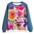 thumbnail image 4 of RKSTN 2023 Automne Hauts pour Femmes Chandail Sportif à Imprimé Floral Décontracté Ample Col Rond Manches Longues Chandail Blouse Chemises, 4 of 4