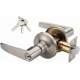 thumbnail image 1 of of Lever Keyed Entry Door Lever Handle Lock Universal Door Knob Hardware Nickel Brushed Color (MRCA), 1 of 7