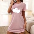 thumbnail image 2 of Pyjama Femme Chemise de Nuit pour Femme Manches Courtes Vêtement de Nuit Confortable Chemises de Nuit Imprimées Col Rond T-Shirt de Nuit Robe de Sommeil Douce Coupe Ample Robe de Pyjama TG, 2 of 5