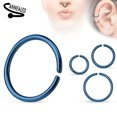 thumbnail image 1 of Seamless Nose Ring Bendable Steel Nose Hoop 20G 18G 16G Black Gold Multi, 1 of 8