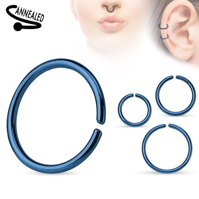 Seamless Nose Ring Bendable Steel Nose Hoop 20G 18G 16G Black Gold Multi