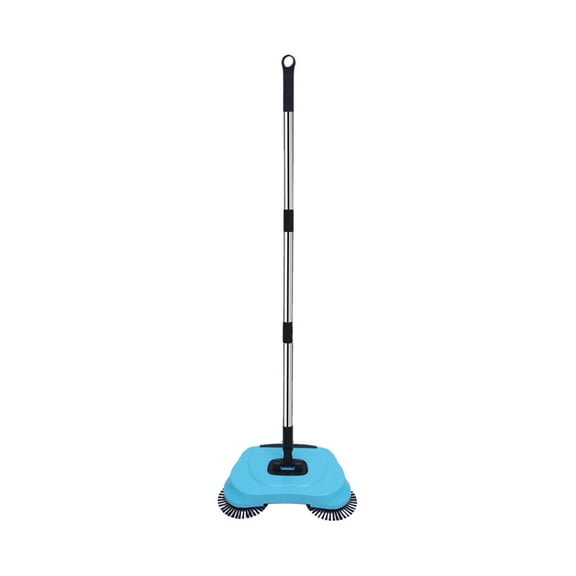 Hand Push Sweeper With 2 Corner Brushes, Dry Sweep And Wet Drag Floor Cleaning Machine, 34 cm x 18 cm x 103 cm, 530 g