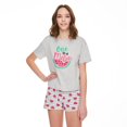 thumbnail image 1 of No Boundaries Women's Tee and Boxer Short 2-Piece Set, 1 of 6