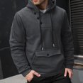 thumbnail image 2 of Men's Casual Hooded Cardigan with Button Detail and Long Sleeves, 2 of 9