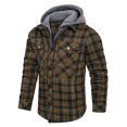 thumbnail image 2 of LOVZFMLL Jackets for Men's Winter Checkered With Button Pockets And Long Sleeved Hooded Casual Jacket, 2 of 5
