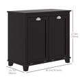 thumbnail image 3 of HOMCOM Tilt-Out Laundry Storage Cabinet with Two-Compartment Hamper, Black, 3 of 10