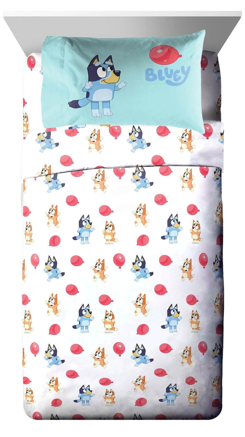 Bluey 'Buddies' 4-Piece Full Sheet Set, Kids 100% Polyester