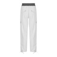 thumbnail image 3 of Jsaierl Womens Casual Loose Cargo Pants Elastic Waist Drawstring Plus Size Pants Comfy Adjustable Leg Opening Straight Leg Pants with Pockets, 3 of 6