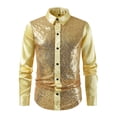 thumbnail image 2 of Styesk Chemises pour Hommes Chemise Tendance pour Homme Costume de Performance Chemise à Paillettes à la Mode Brillante Col Rabattu Chemise à Manches Longues, 2 of 7