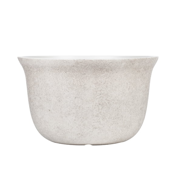 Mainstays 20 inch Bowl Planter with Drainage - Gypsum