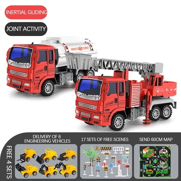EGNMCR 1: 55 Fire Truck Toy Set, Which Can Open The Door And Spray Water, Fire Truck, Mini Emergency Fire Truck Toy, Birthday Boys Over 3 Years Old Simulationfire vehicle