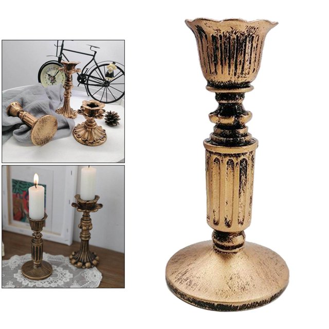 fastboy Rustic Shabby Chic Pillar Candle Holder Candlestick for Church 7x7x14cm
