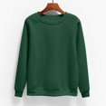thumbnail image 2 of Moxiu Chandails à Col Rond pour Femmes Automne Manches Longues en Molleton Chandail de Base Uni Chandail à Enfiler Hauts Chandail Chandail Vert,TTTG, 2 of 6