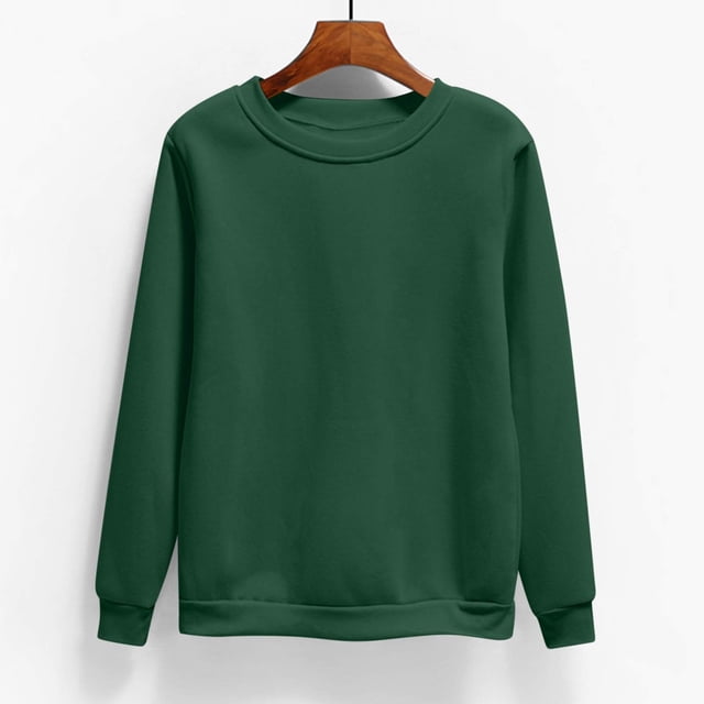 Meichang Chandail pour Femmes à Col Rond, Coupe Ample, Manches Longues, Chandail Décontracté Uni de Printemps, Doux et Confortable, Grande Taille