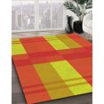 thumbnail image 3 of Ahgly Company Tapis Rectangulaire Rouge Lavable en Machine, 3 Pieds x 5 Pieds, 3 of 7