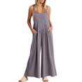 thumbnail image 4 of Women's Long Overalls Summer Casual Adjustable Overalls Jumpsuit, 4 of 4