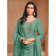 thumbnail image 4 of Custom Made Haldi And Mehndi Ceremony Wear Straight Kurti With Pant, 4 of 5