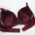 thumbnail image 4 of Yanlir Women's Push Up Lace Bra Front Closure Bras Posture Full Coverage Comfortable Breathable Underwire Unlined Back Support Plunge Seamless Bra(Red,L), 4 of 4