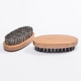 thumbnail image 4 of LPSSTORE Men Boar Hair Bristle Beard Mustache Brush Military Hard Round Wood Handle Comb, 4 of 7