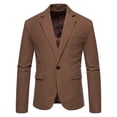 thumbnail image 2 of DPTALR Homme Décontracté Uni Blazer à un Bouton Col Rabattu Complet Manches Longues Veste, 2 of 9