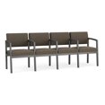 thumbnail image 1 of Lenox Steel Reception Waiting Room 4 Seats Chair / Charcoal Steel / Brown, 1 of 5