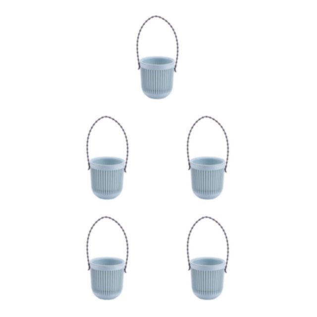 Transemion ABS Decorate With Lightweight Planter With Removable Strape And Wall-Mount Option Inner Layer Hollowed Out For Better Blue 8.7*9.5*20.5cm 5Set